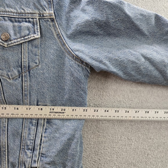 Levi's Women Jacket XL Blue Denim Jean Jacket Sherpa Lined Trucker - Picture 9 of 12